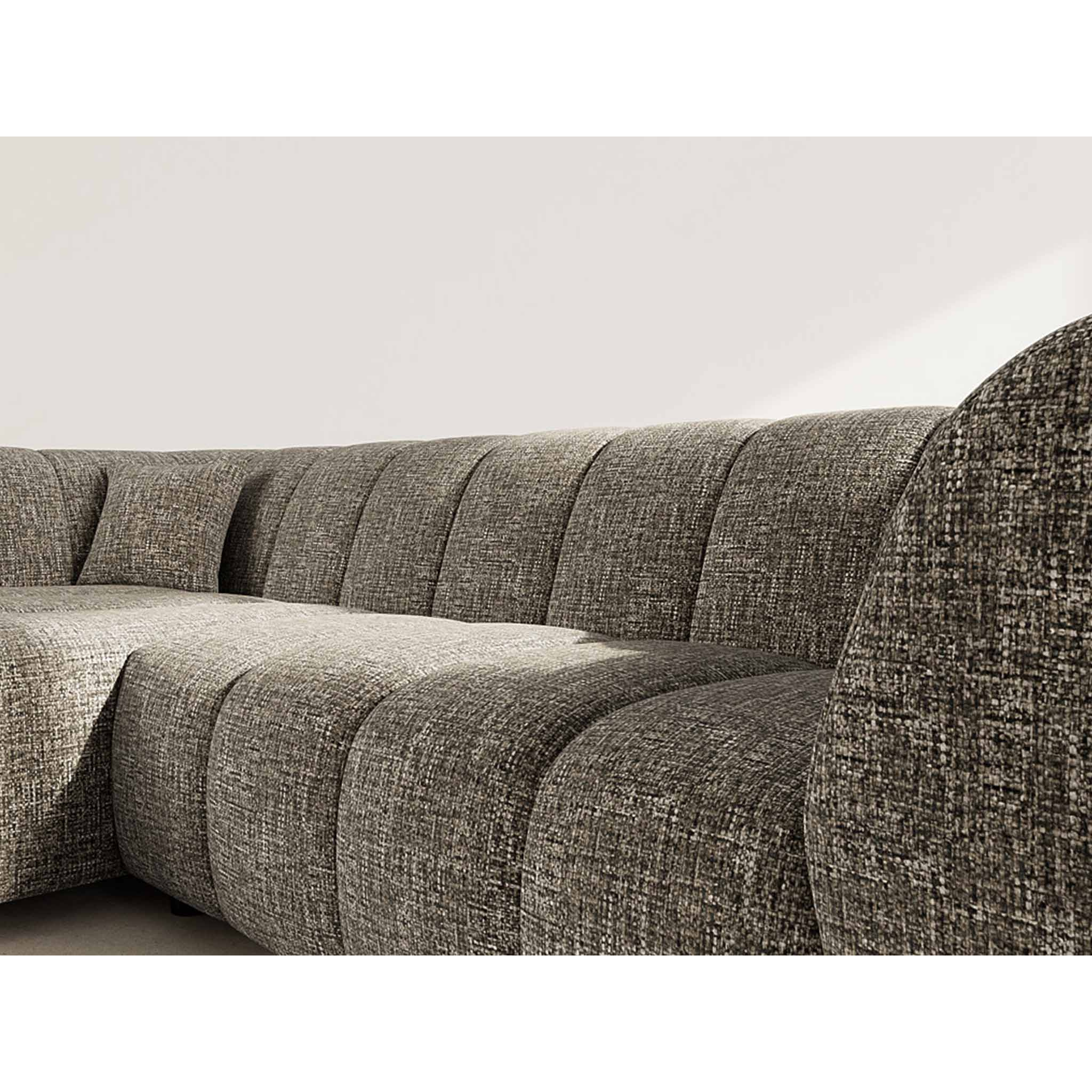 Curtis - canapé d'angle gauche 4 places avec accoudoir en tissu texturé - Vert Olive