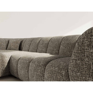 Curtis - canapé d'angle gauche 4 places avec accoudoir en tissu texturé - Vert Olive