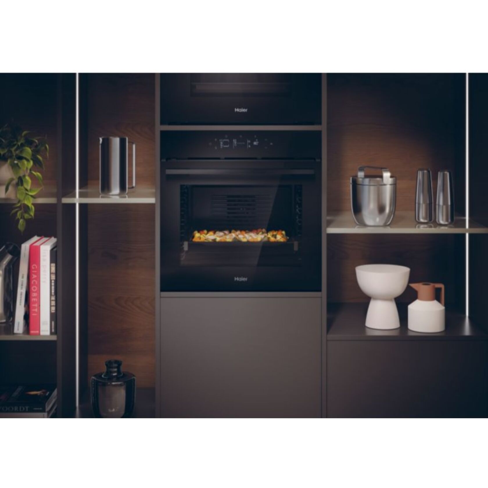 Four encastrable HAIER H6 ID46G5YTB - Pyrolyse - Hydrolyse - Chaleur pulsée - Porte froide - Rails télescopiques