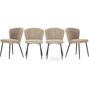 Lot de 4 chaises en velours côtelé - KLARA