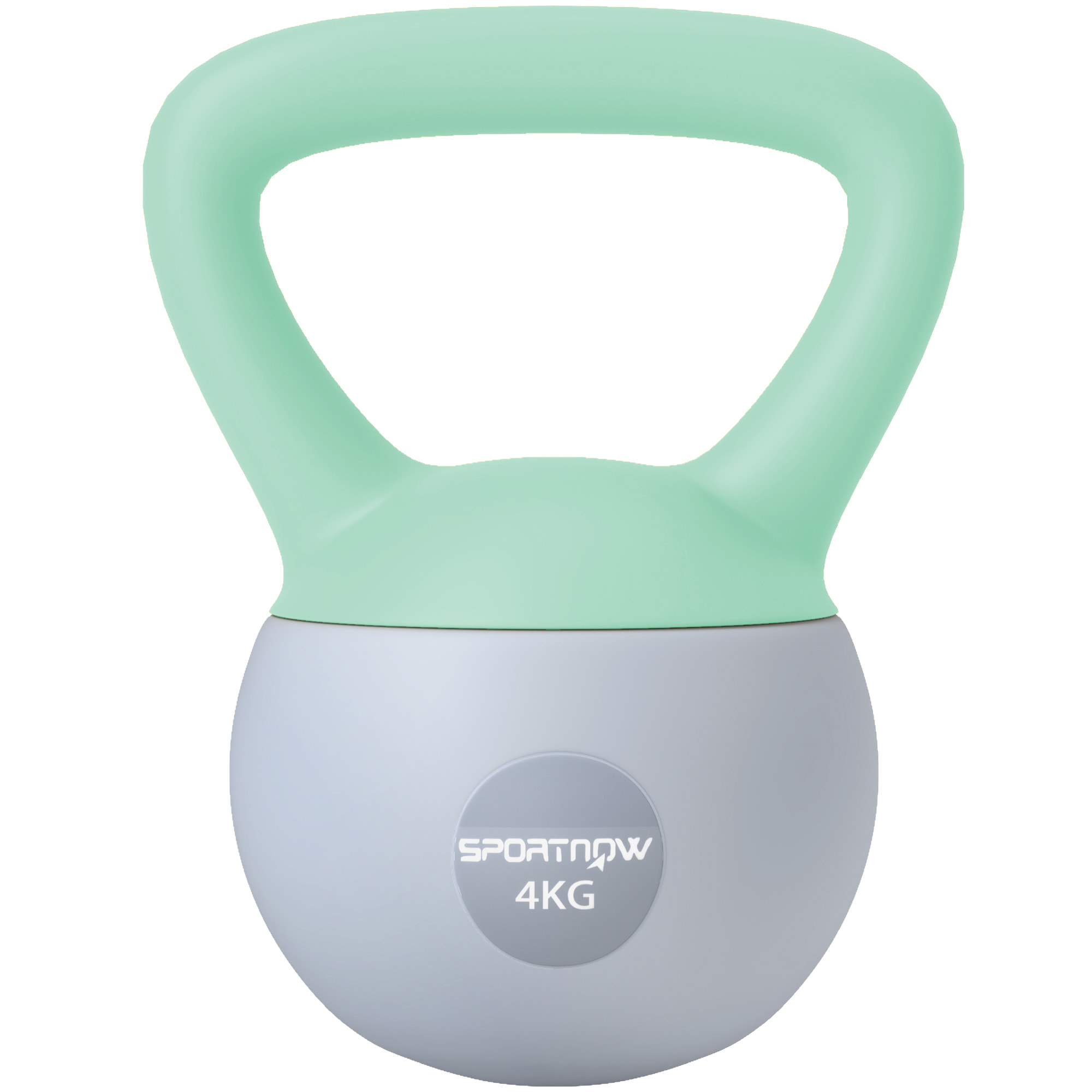 Pesa Rusa 4 kg Soft Kettlebell Relleno de Arena Metálica y Mango Antideslizante para Entrenamiento Culturismo en Casa Gimnasio Verde y Gris