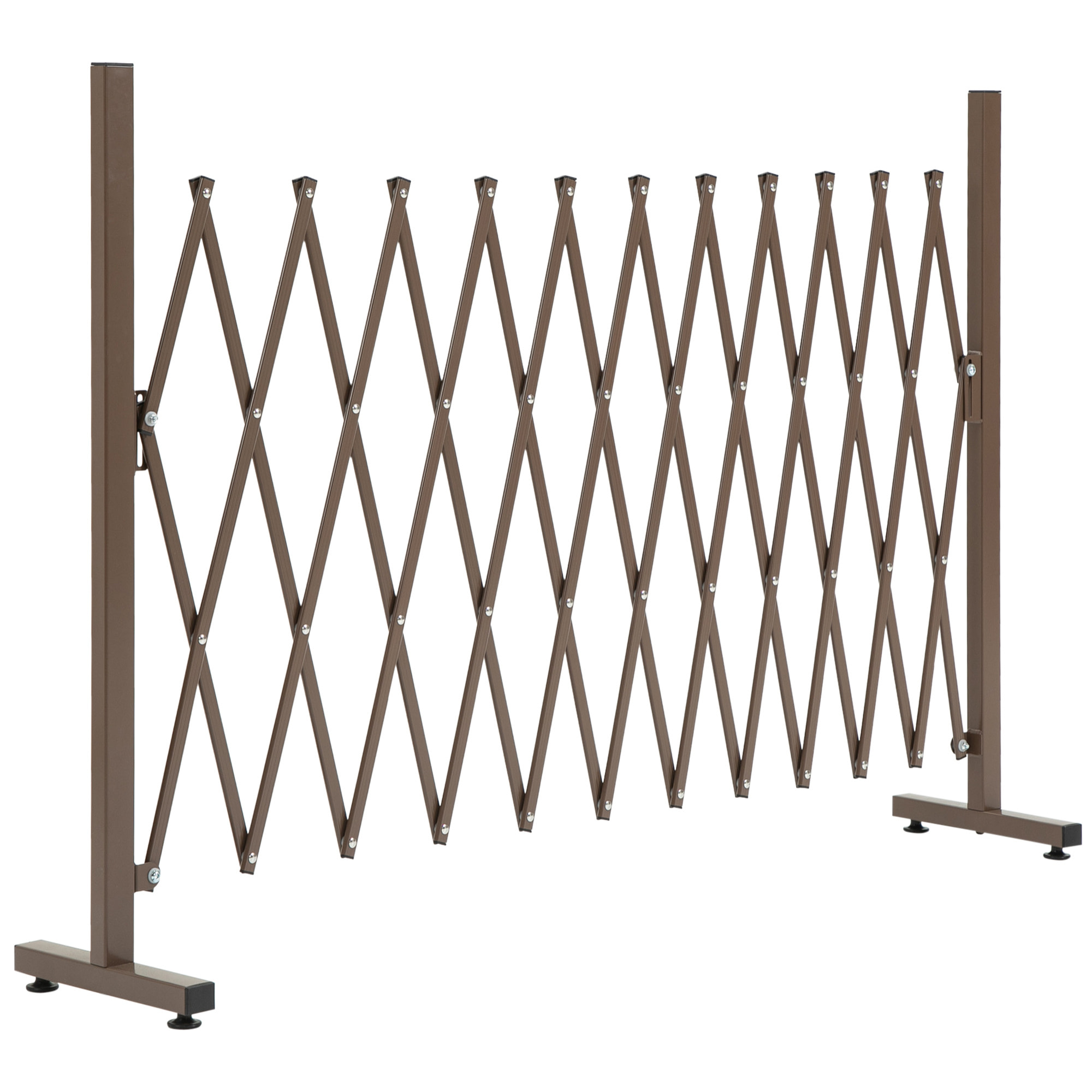 Barrière extensible rétractable barrière de sécurité 300L x 31l x 103H cm alu métal marron