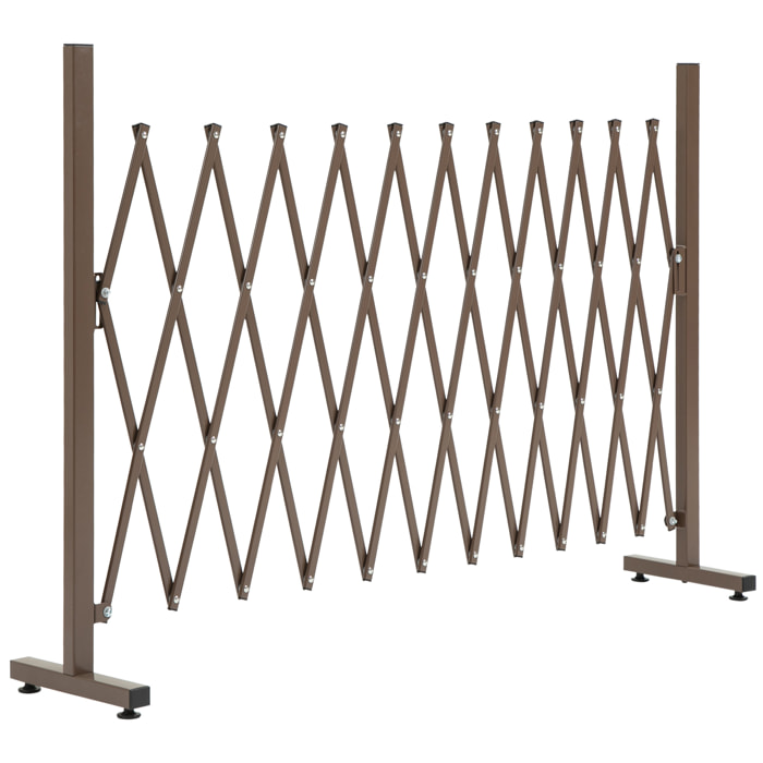 Barrière extensible rétractable barrière de sécurité 300L x 31l x 103H cm alu métal marron