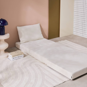 Chauffeuse matelas convertible blanc cassé tissu chenille 1 place Fold