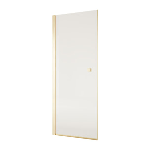 Porte de Douche Pivotante 70x180 cm en Verre Trempe 5 mm - Finition Or Brosse - GOLD ELEMENTARY