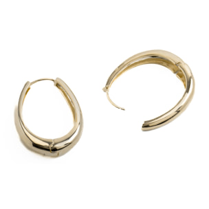 Pendientes de 31mm de diámetro acabado oro 18K