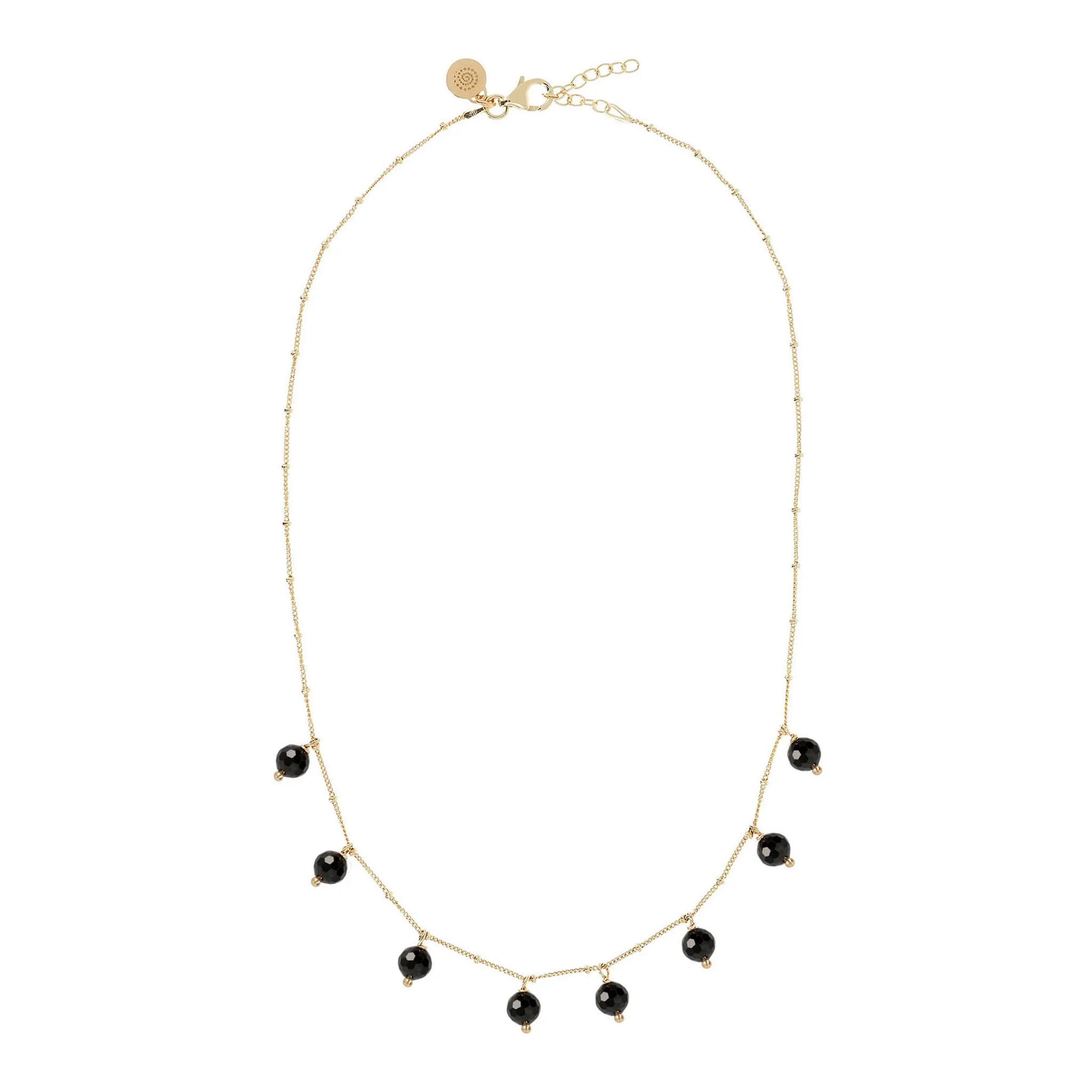 Collana in Argento 925 Placcata Oro Giallo 18kt con Ciondoli in Pietra Naturale Agata Bianca