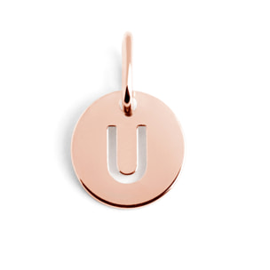 Charm Mini Medallion Letter Argento Placcato Oro Rosa