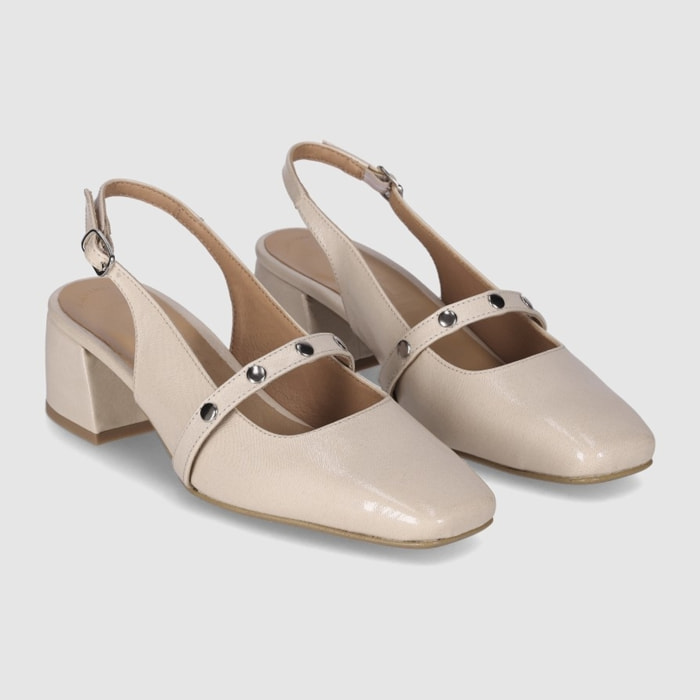 Zapatos - Beig - Tacón: 3 cm