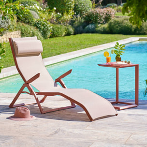 Table d'appoint de jardin Evasion 38x38cm acajou