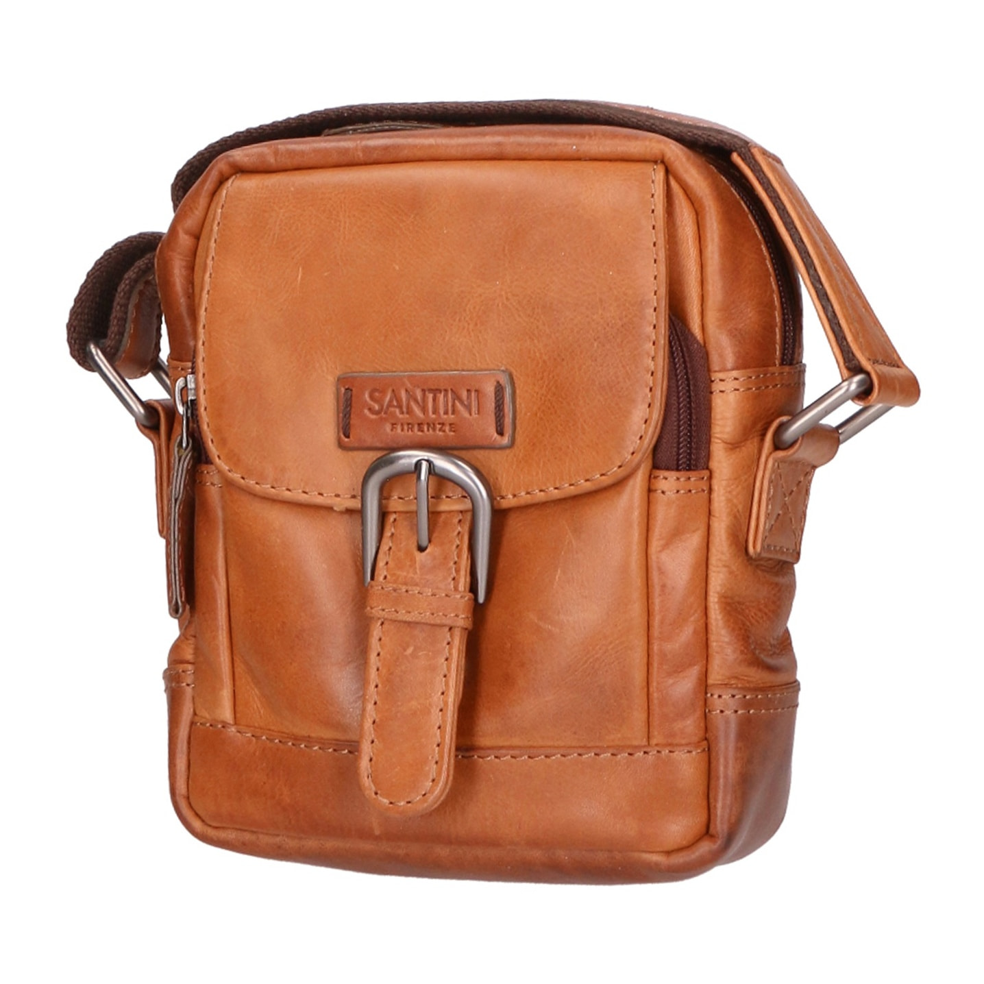 Borsa a tracolla unisex vera pelle - Modello False - 100% Made in Italy - 15.0 x 19.0 x 5.0 cm