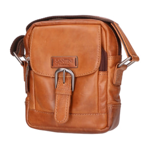 Borsa a tracolla unisex vera pelle - Modello False - 100% Made in Italy - 15.0 x 19.0 x 5.0 cm