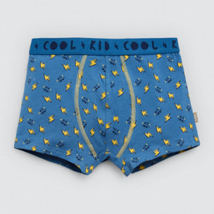 Confezione da 2 boxer in cotone per bambini con stampa di un fulmine e un cane
