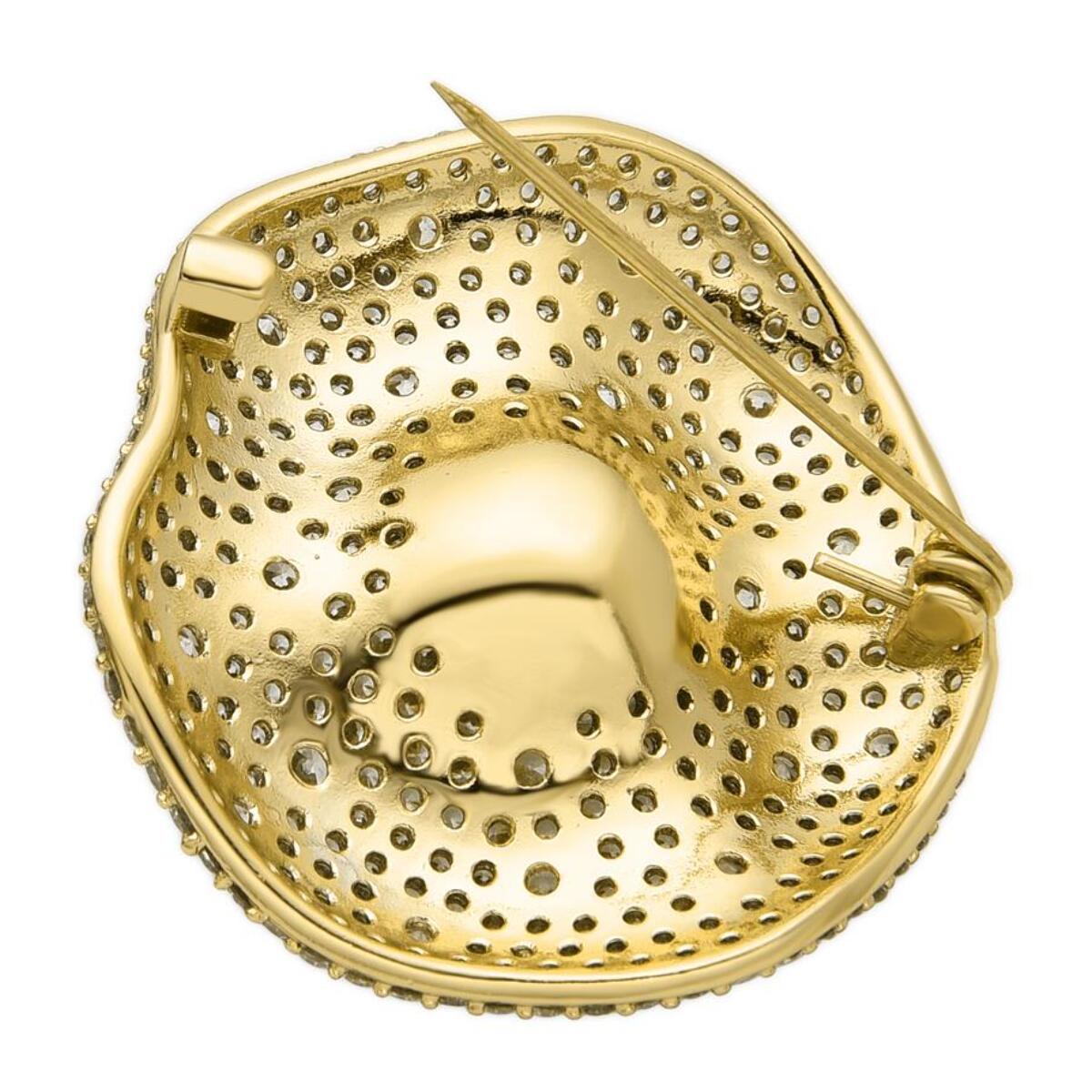 Broche con Perla Blanca acabado oro 18k
