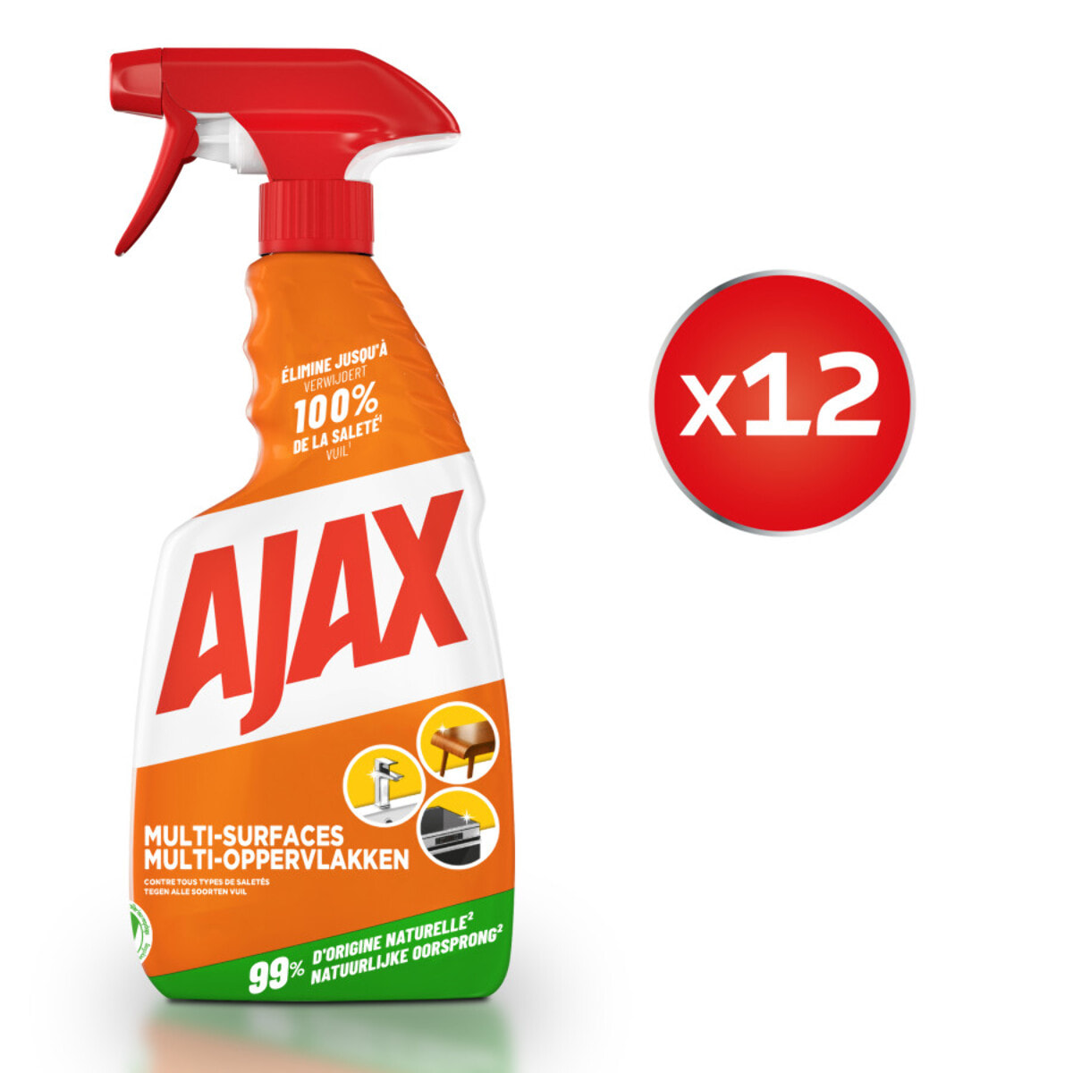 Pack de 12 - Nettoyant menager Ajax Multi-Surfaces Spray 500ml