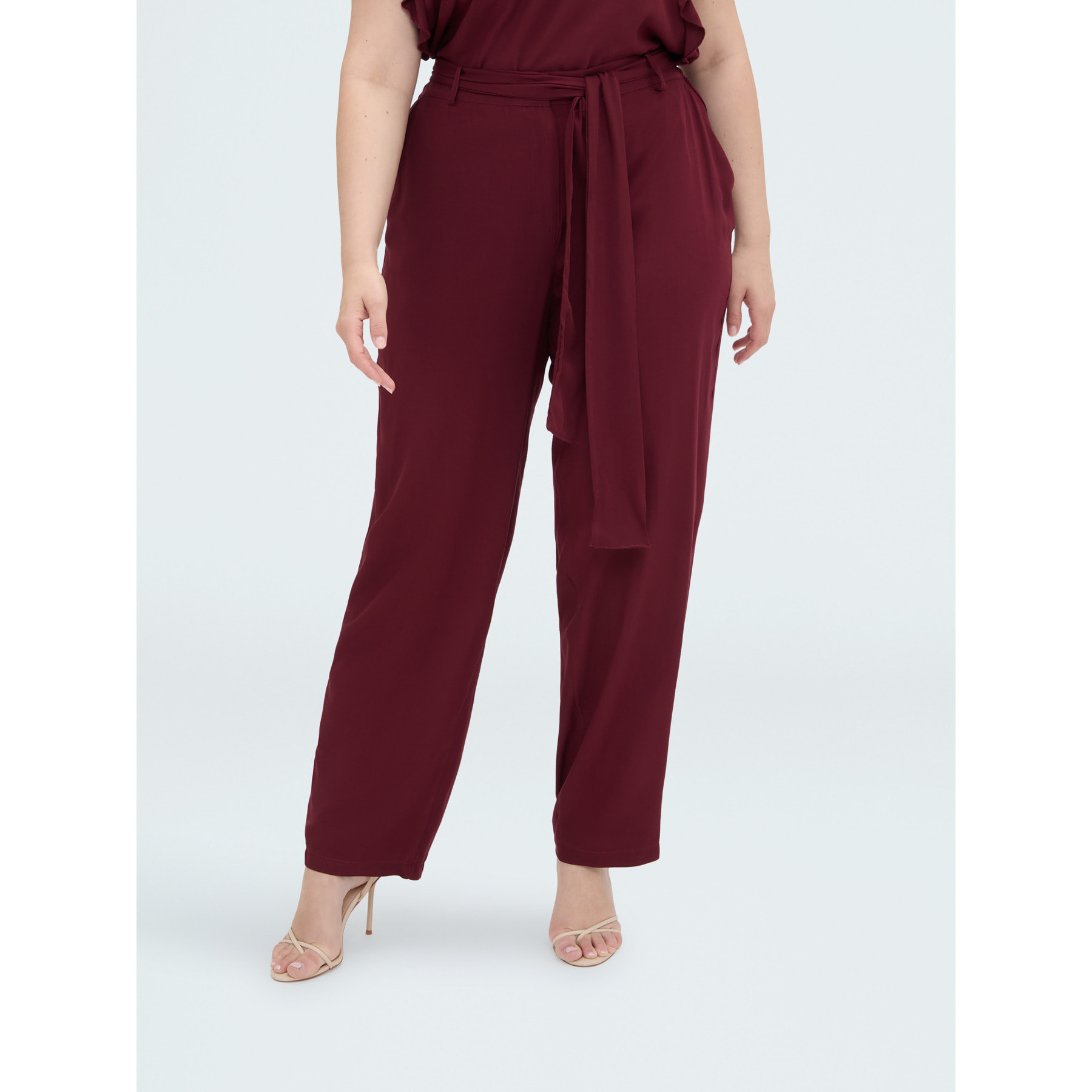 Fiorella Rubino - Pantalones carrot fit de viscosa - Burgundy