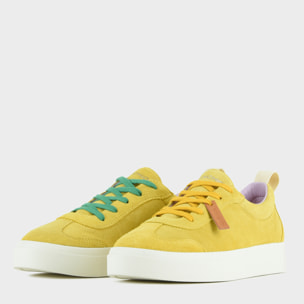 ZAPATILLA MUJER P08 DE ANTE AMARILLO