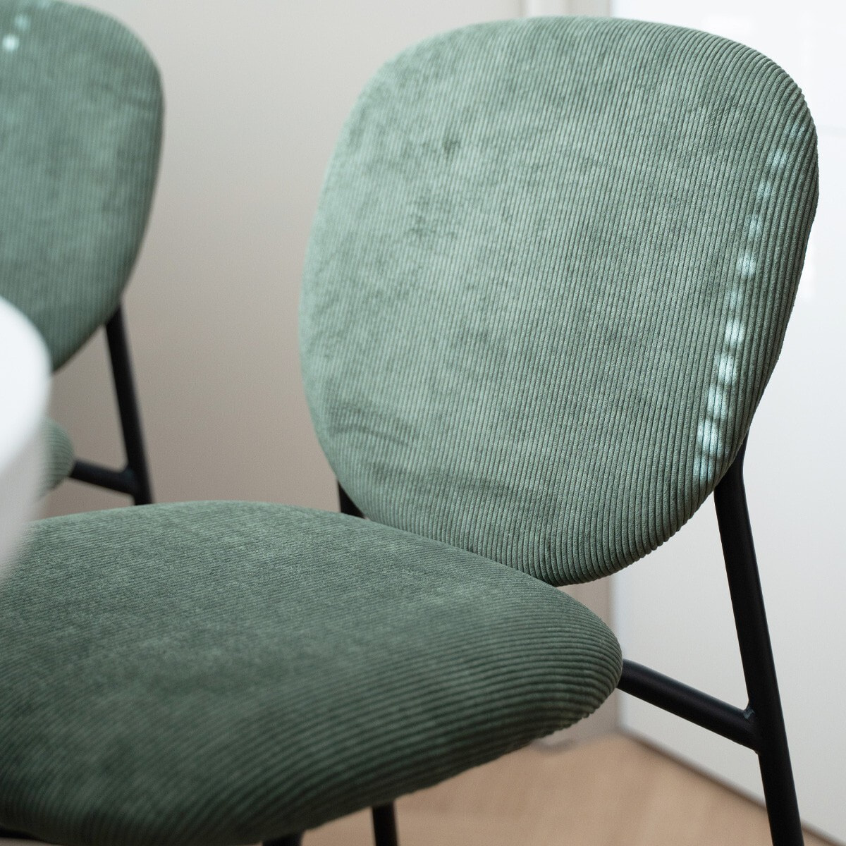 Lot de 2 tabourets de bar en velours côtelé - BETTY