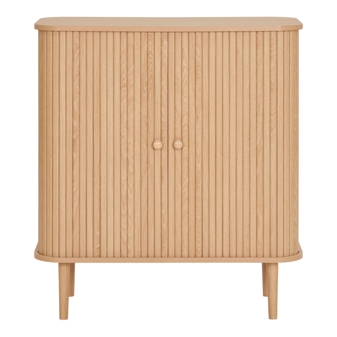 Nikko - Credenza bassa con 2 ante in MDF e pino naturale 80x40x87 cm