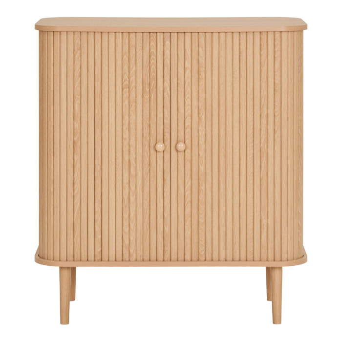 Nikko - Credenza bassa con 2 ante in MDF e pino naturale 80x40x87 cm