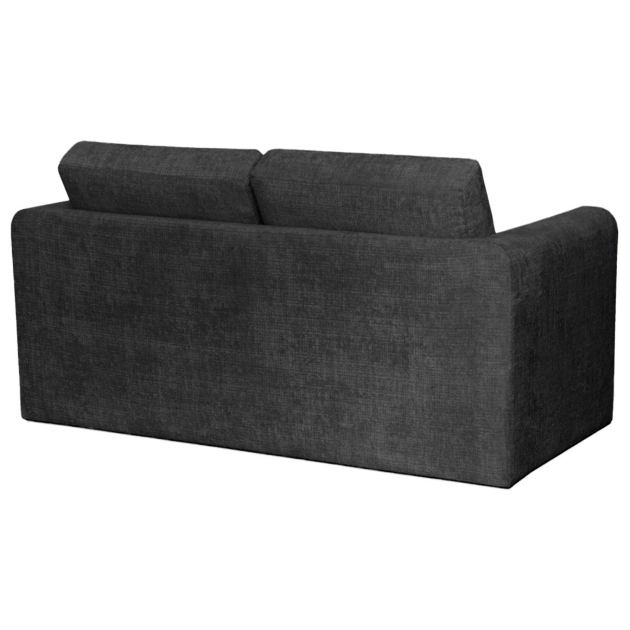 Marilia - Canapé 2 places convertible déplimousse en velours texturé - Gris foncé