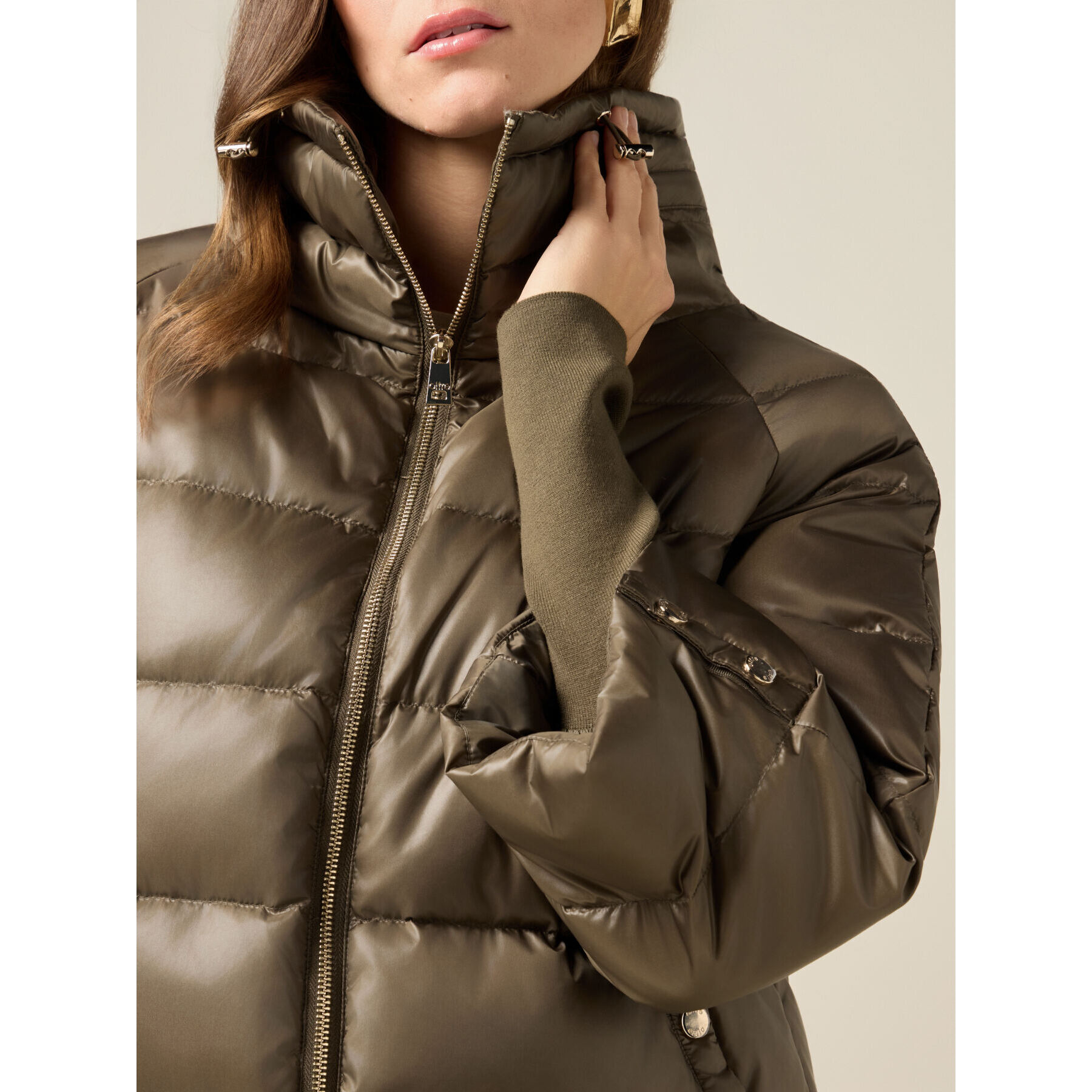 Oltre - Plumífero corto de pluma auténtica - Marrón