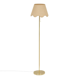 Lampadaire Flore cylindrique H.150cm doré