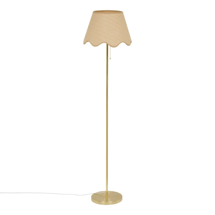 Lampadaire Flore cylindrique H.150cm doré