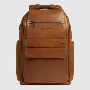 Piquadro Zaino da viaggio in pelle porta pc e iPad® con protezioni antiurto e RFID