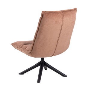 Mellow - fauteuil pivotant - en tissu - pieds en acier - Rose