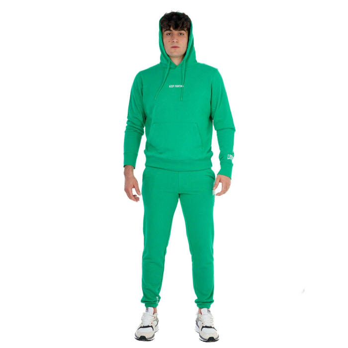 Tuta da uomo con felpa pull on con cappuccio e pantalone non felpata Leone Basic