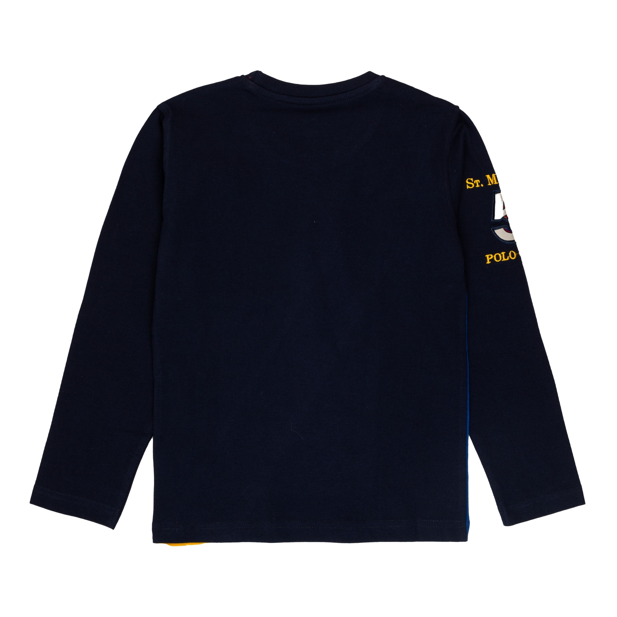 T-shirt con fasce diagonali e logo applicato