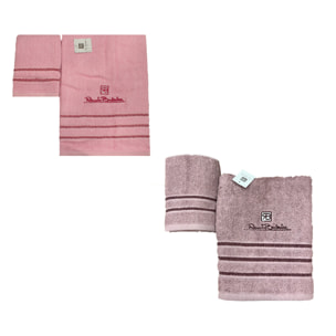 Renato Balestra 2 Set di 2 Asciugamani da bagno (1 viso e 1 bidet) Ass (Rosa-Cipria)