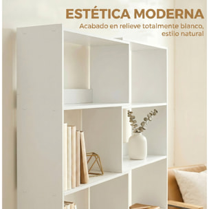 Estantería Expandible 5 Niveles, Librería para Libros Giratoria 350°, Ancho Ajustable, Convertible en en L, Recta o Compacta para Salón, Dormitorio, Estudio 111,5x23,8x163,7 cm Blanco