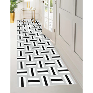 Alfombra de vinilo Olivier 100x133 cm - PVC antideslizante, vinilica para cocina o salón, lavable, estilo geométrico