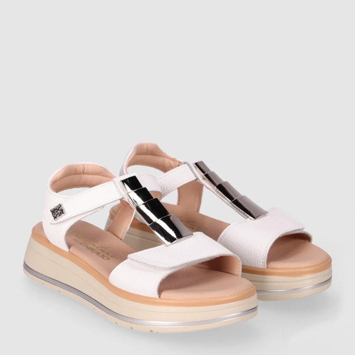 Sandalias de Piel - Blanco - Tacón: 5 cm