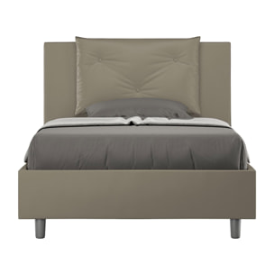 Cama sin somier acolchada 120x190 cuero sintético capuchino Appia