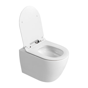 Duofix Pack WC bâti-support 112 cm + WC suspendu sans bride Ceramia avec abattant SoftClose + plaque blanche (GEBCEPXWT01-FR)