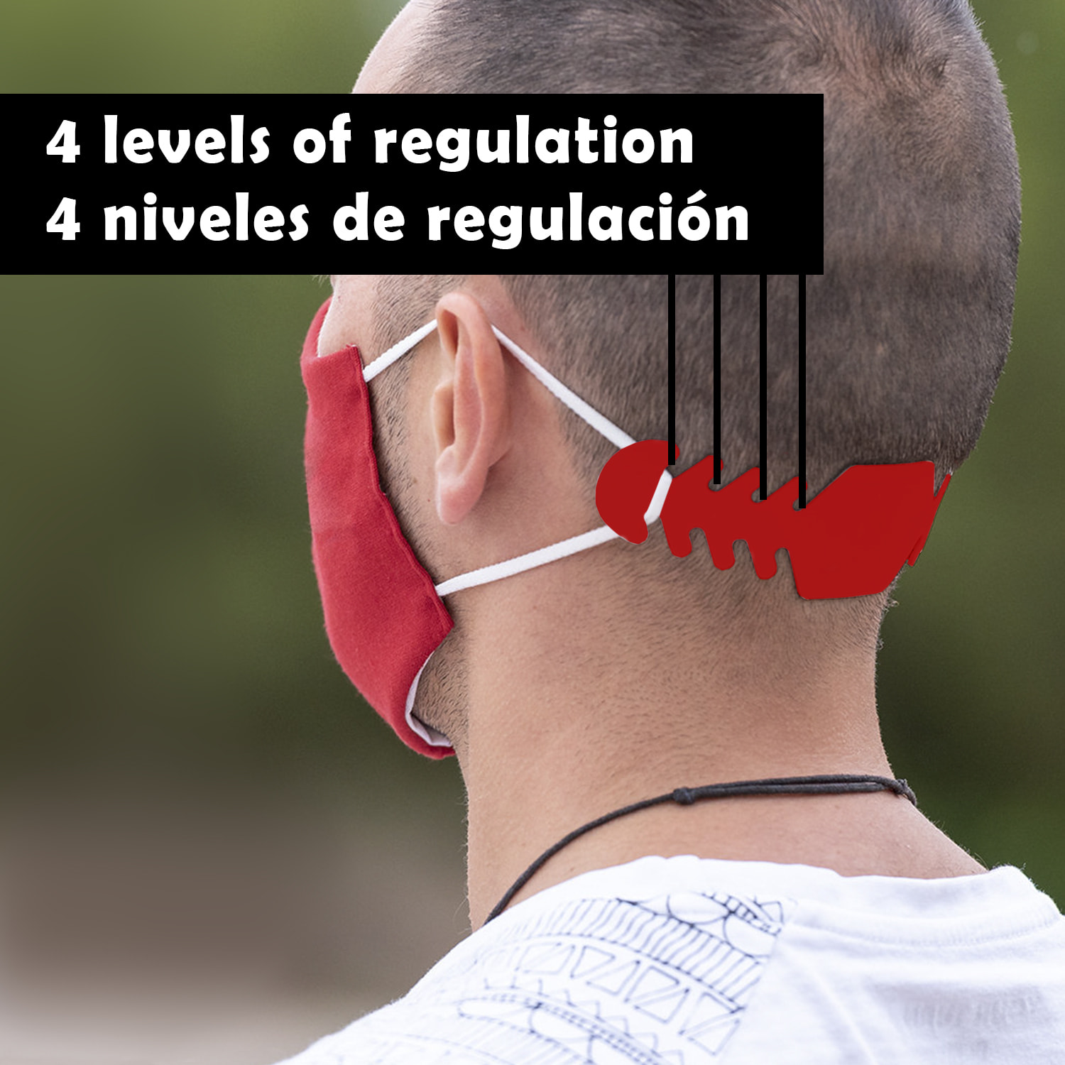 Salvaorecchie cervicale per mascherine Dinsol con 4 posizioni