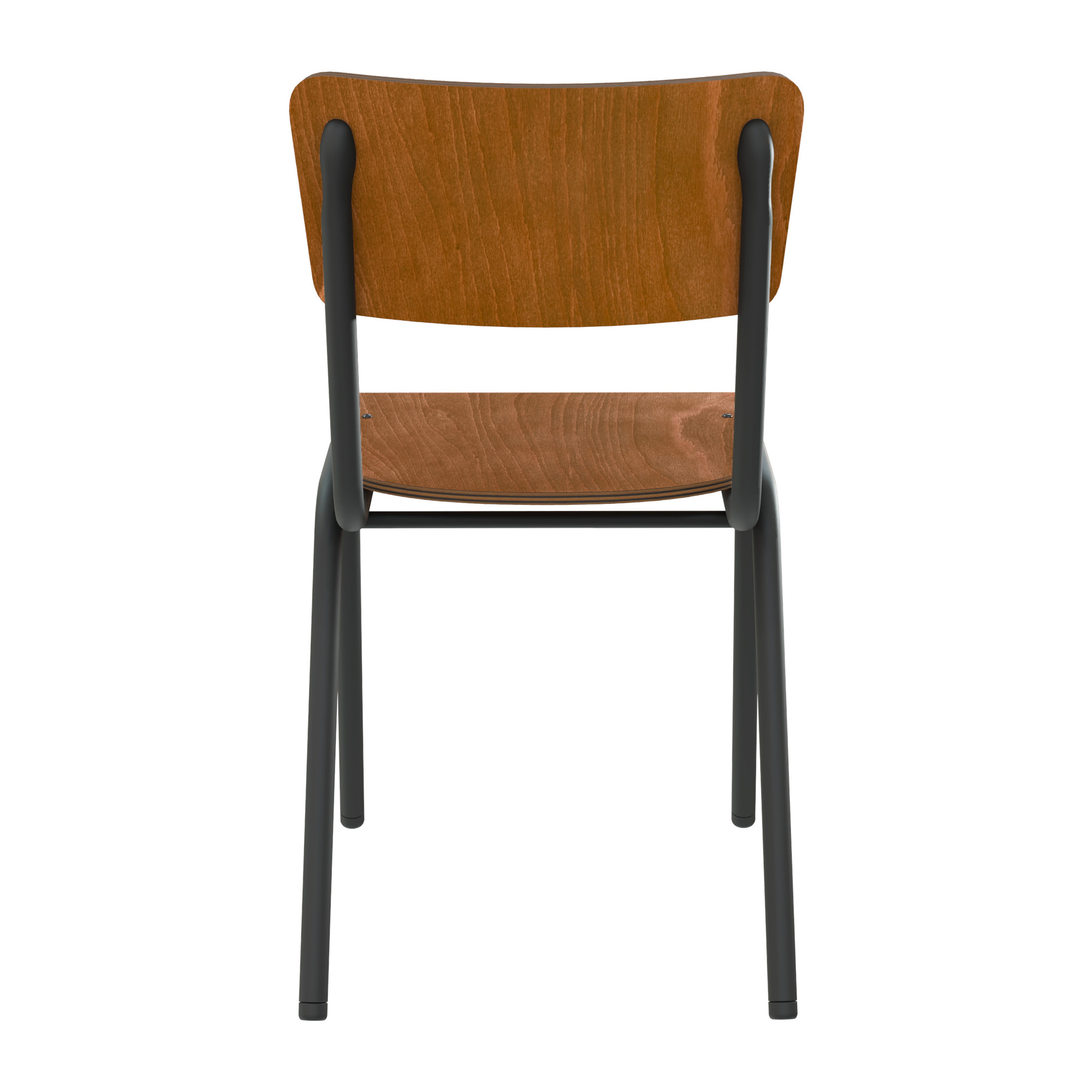 Lot de 2 chaises écolier empilables en bois foncé - Clem