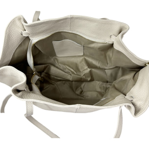 Borsa a Mano Shopper in Vera Pelle Dollaro Made in Italy