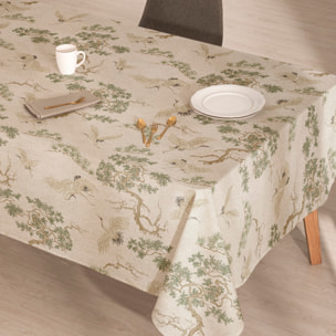 Mantel estampado antimanchas GARZA VERDE