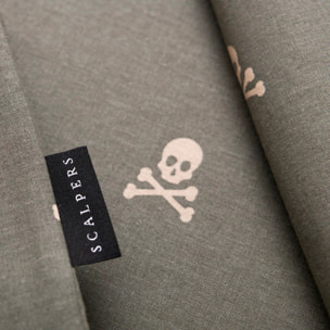 Set cama (funda nórdica 250x230cm + 2 fundas almohada 50x85cm) 100% algodón 144tc beige & khakhi calaveras scalpers home