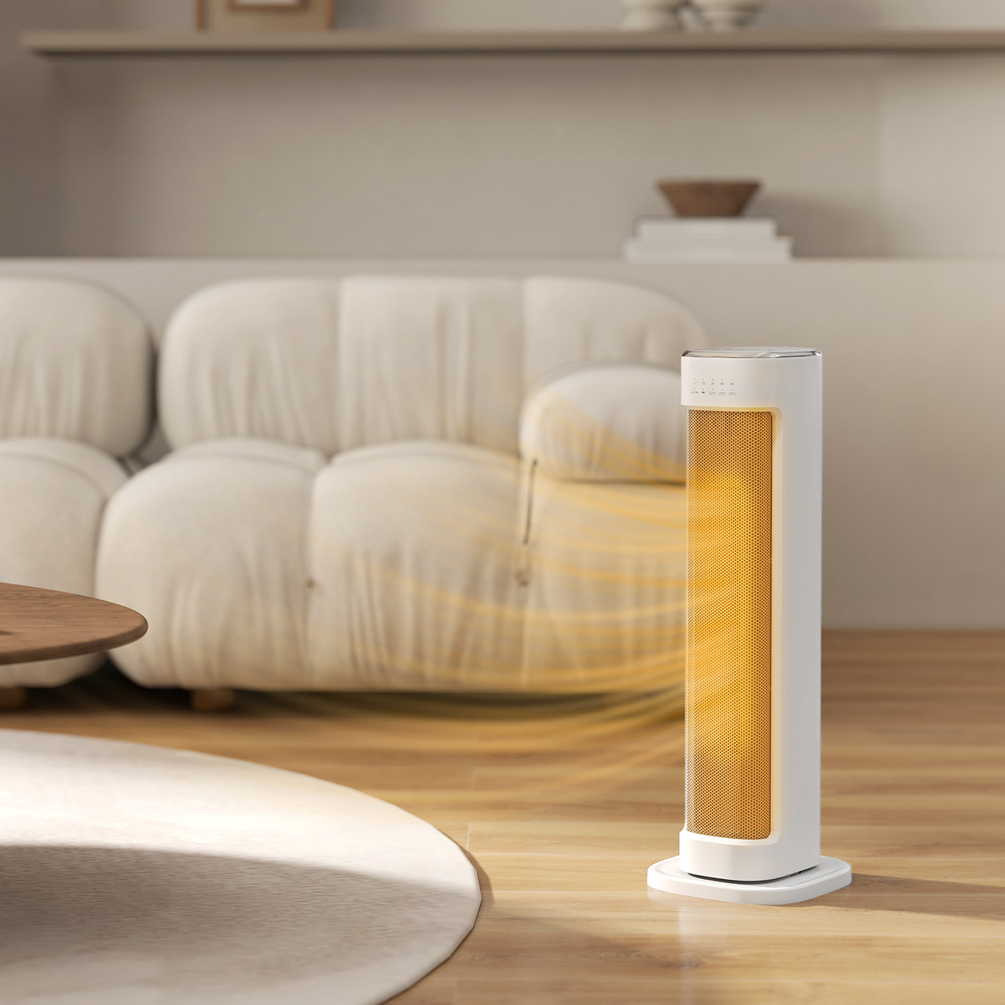 Chauffage d'appoint céramique PTC - radiateur électrique soufflant oscillant 1200-2000W timer télécommande - blanc