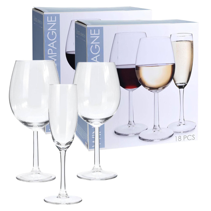Well home set de 36 copas de vino y champagne