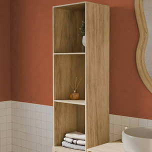 Colonne de rangement salle de bain bohème décor bois BOHÈME