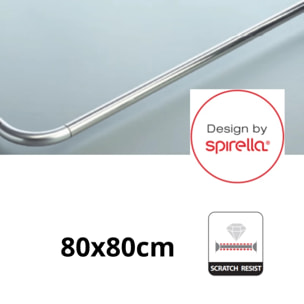 Barre tringle pour rideau de douche d'angle à fixer en Alu MAGIC 80x80cm Finition Brillante Spirella
