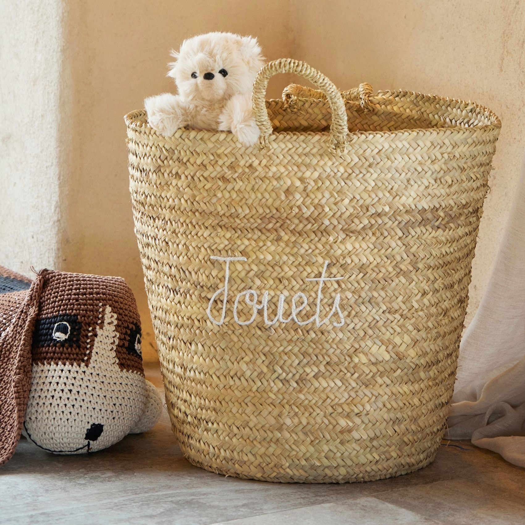 Grand panier naturel JOUETS XL - Blanc