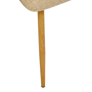 Chaise Sirac en Tissu Beige Lin L45xP55xH84 cm