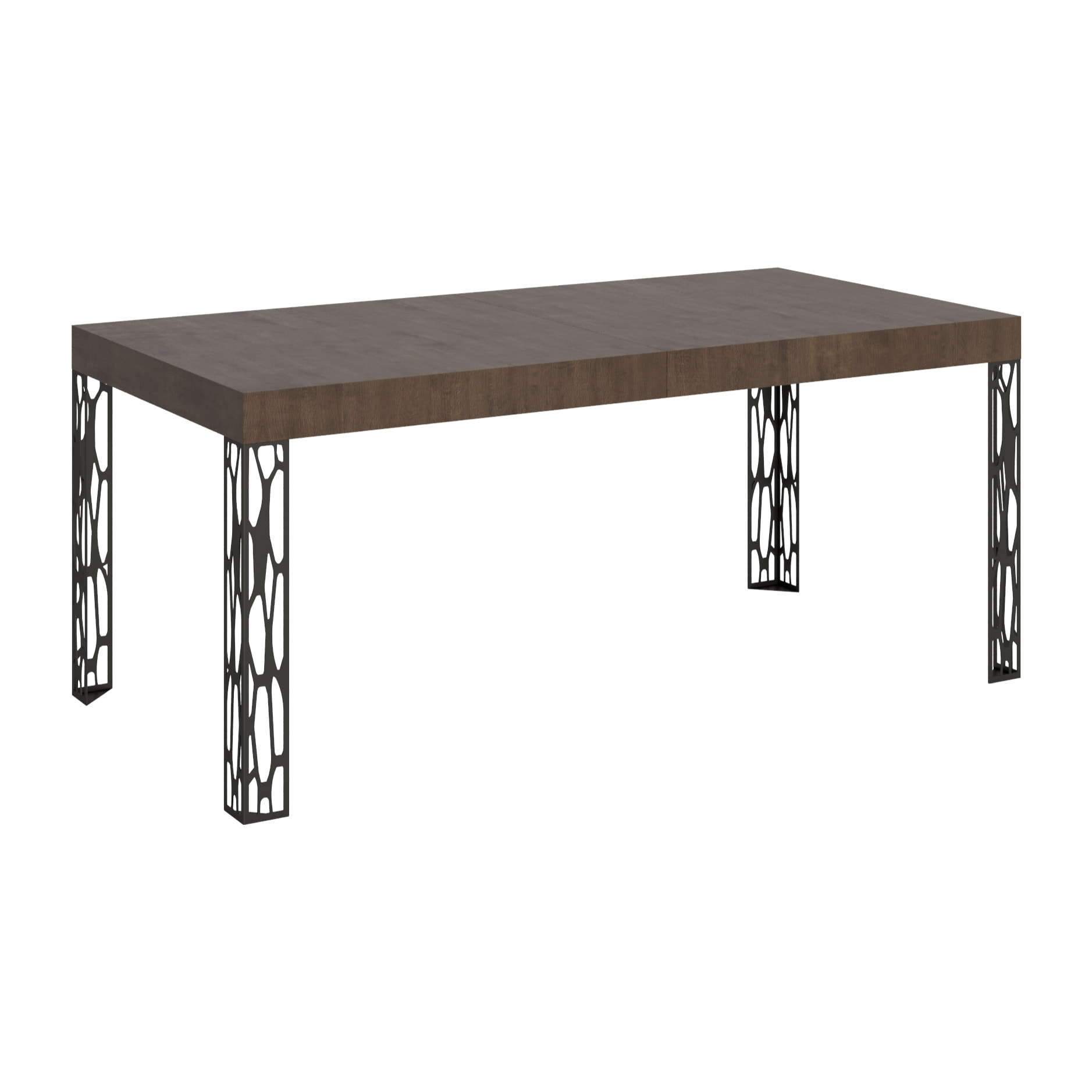 Table extensible 90x200/304 cm Ghibli Noyer cadre Anthracite